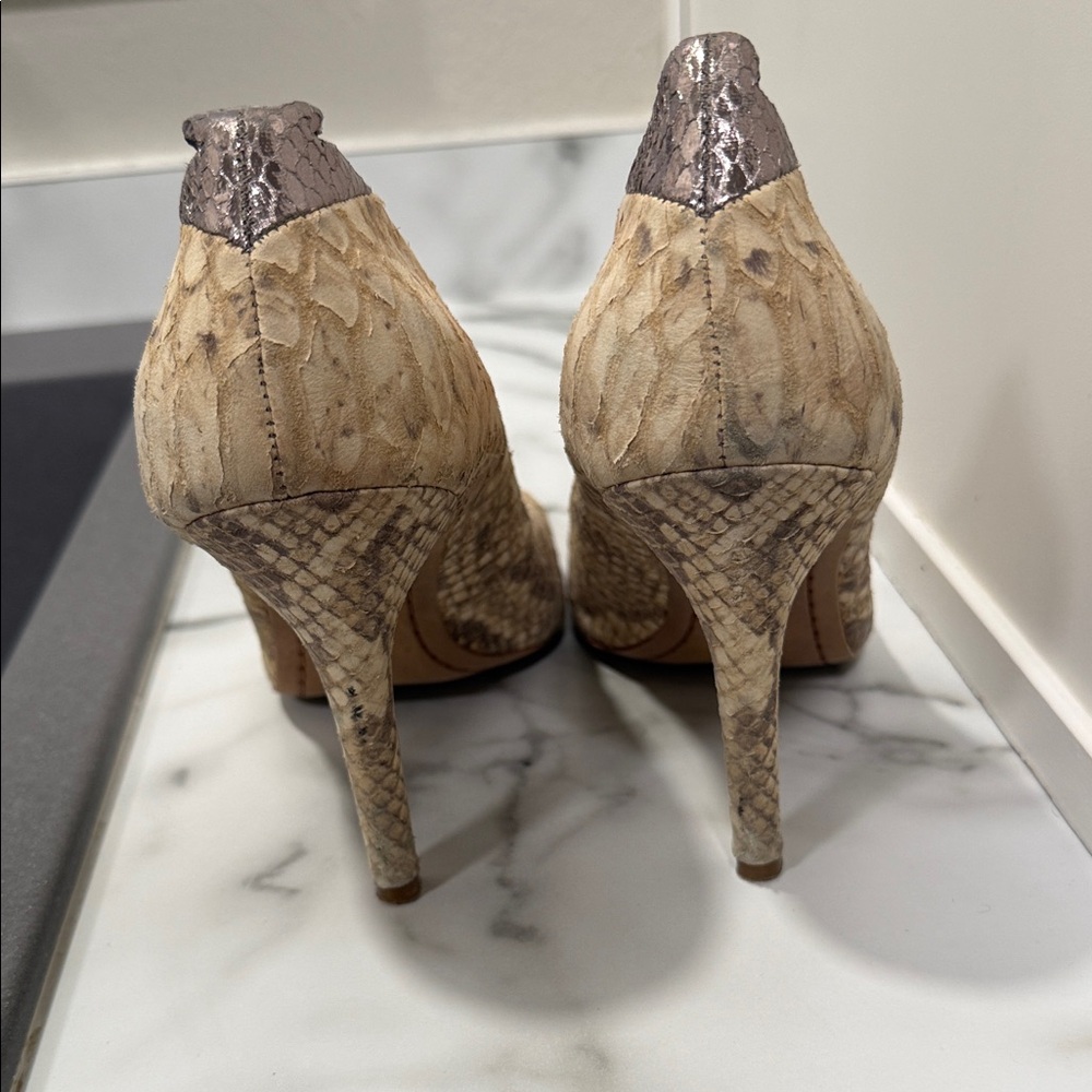 Sam Edelman snakeskin-patterned pointed-toe pumps Hazel style size 8 - Picture 4 of 7
